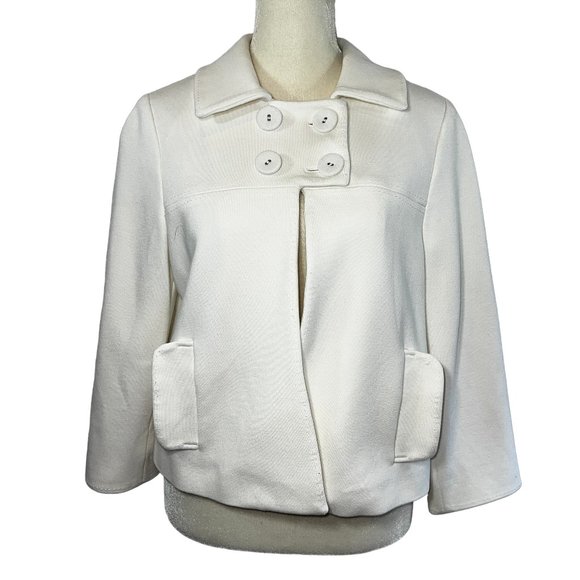 SANDRO Sportswear White Cropped Jacket Size Medium - Picture 1 of 10